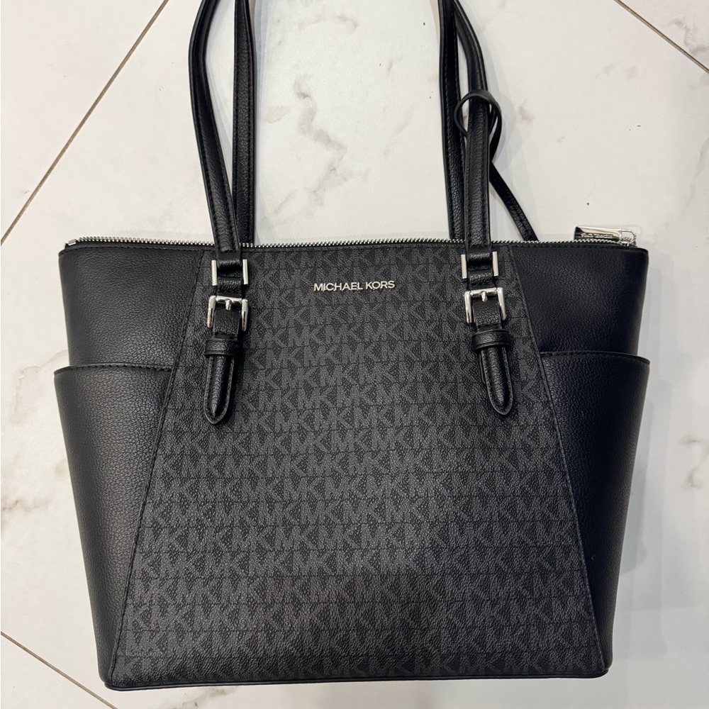 Michael Kors Black Tote Bag with Signature Design